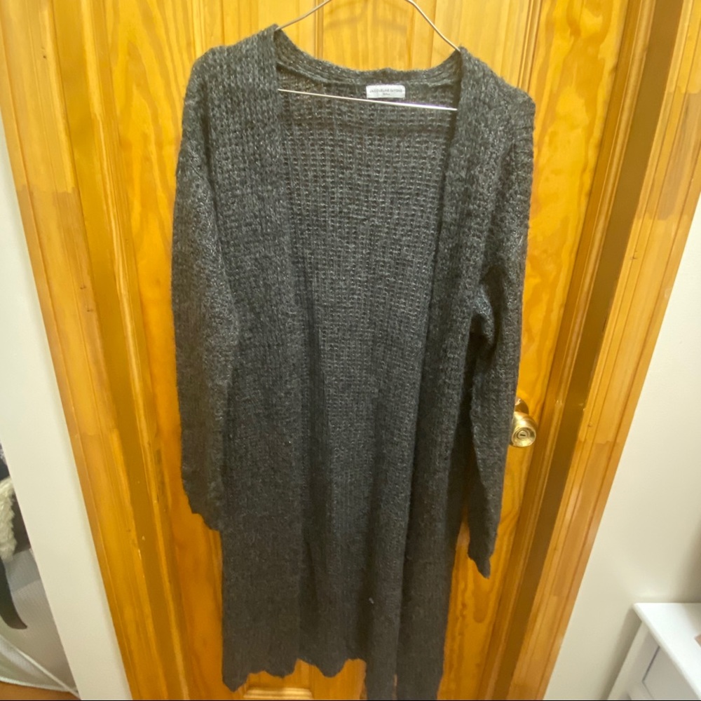 Grey longline cardigan asos
